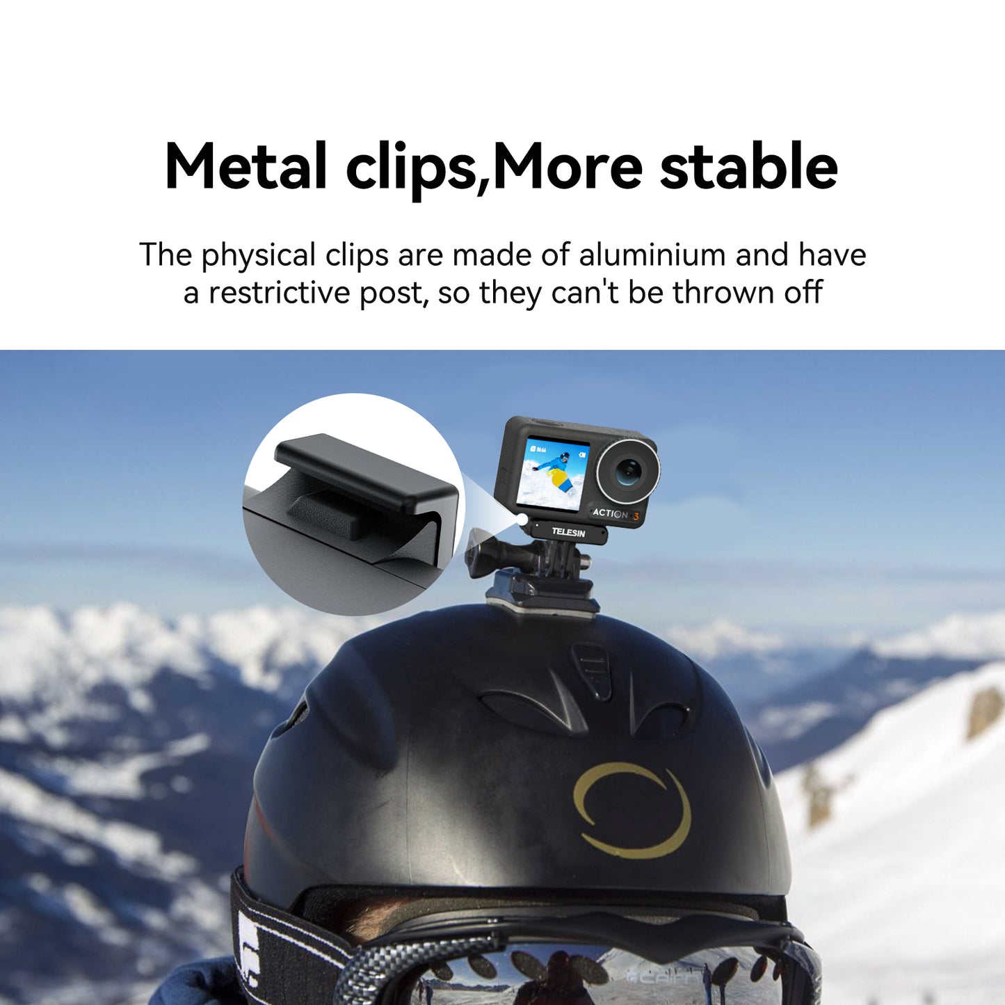 Uniqkart OA-TPM-T04 For DJI Action 3 Nylon+Aluminium Alloy Magnetic Two Claw Camera Adapter