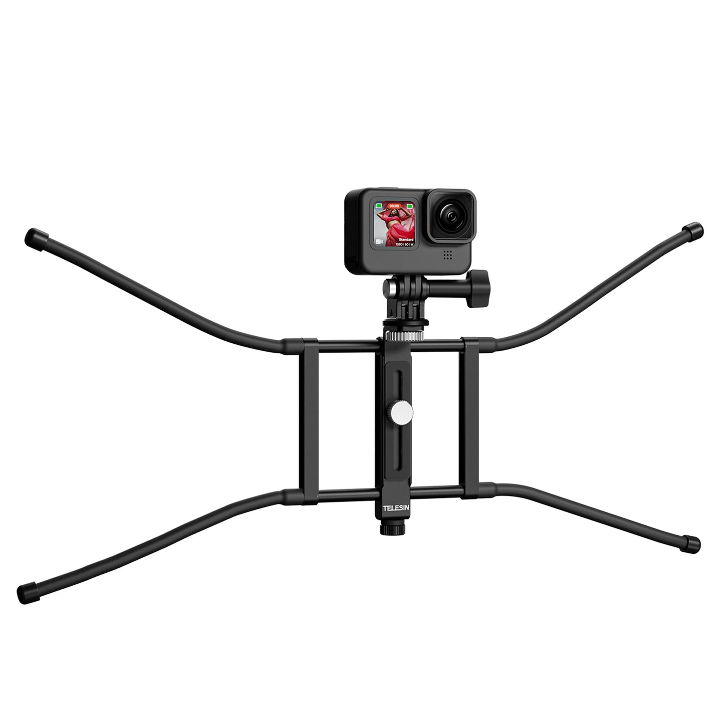 Uniqkart TE-FM-001 Aluminum Alloy Action Camera Hanging Net Bracket with Phone Clip