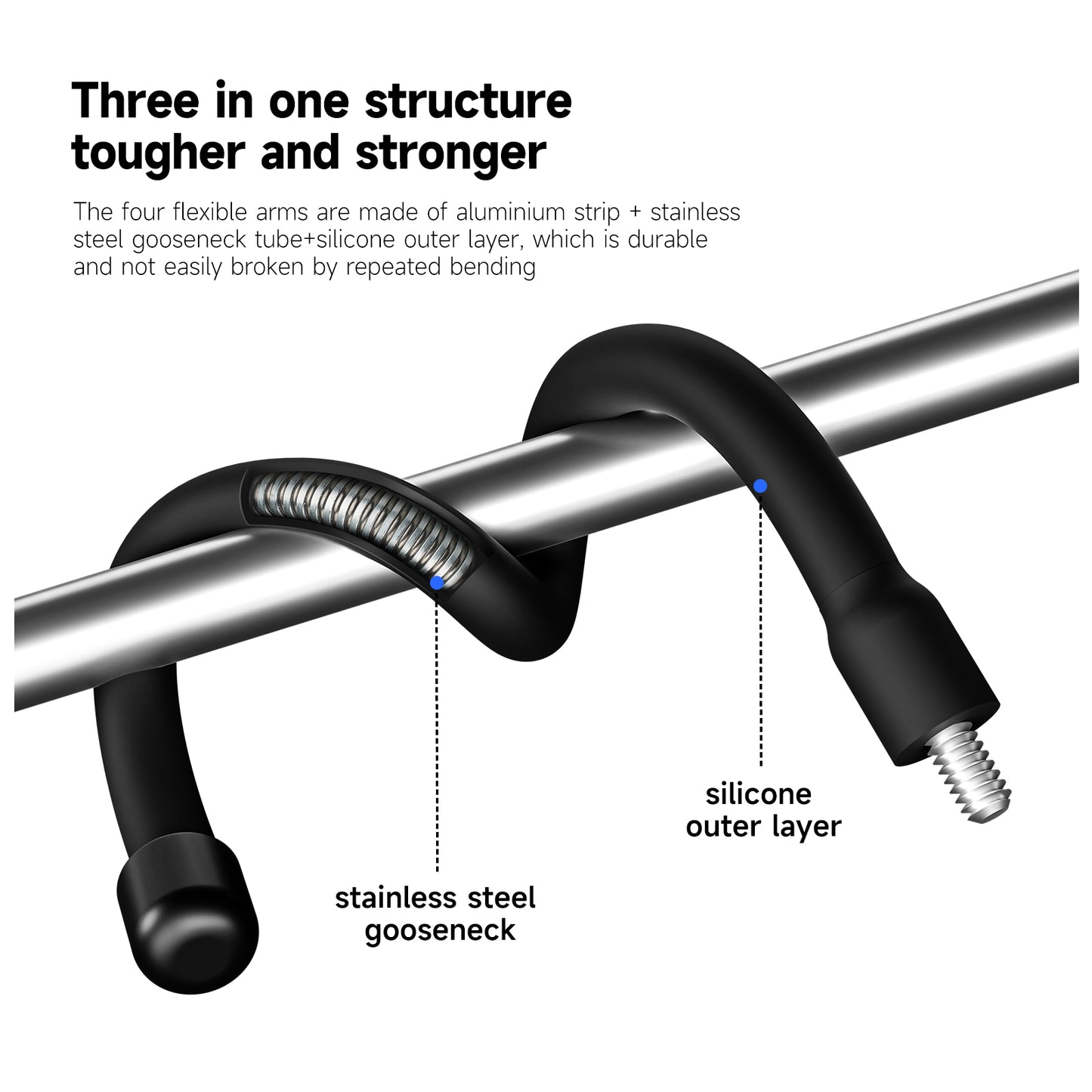 Uniqkart TE-FM-001 Aluminum Alloy Action Camera Hanging Net Bracket with Phone Clip