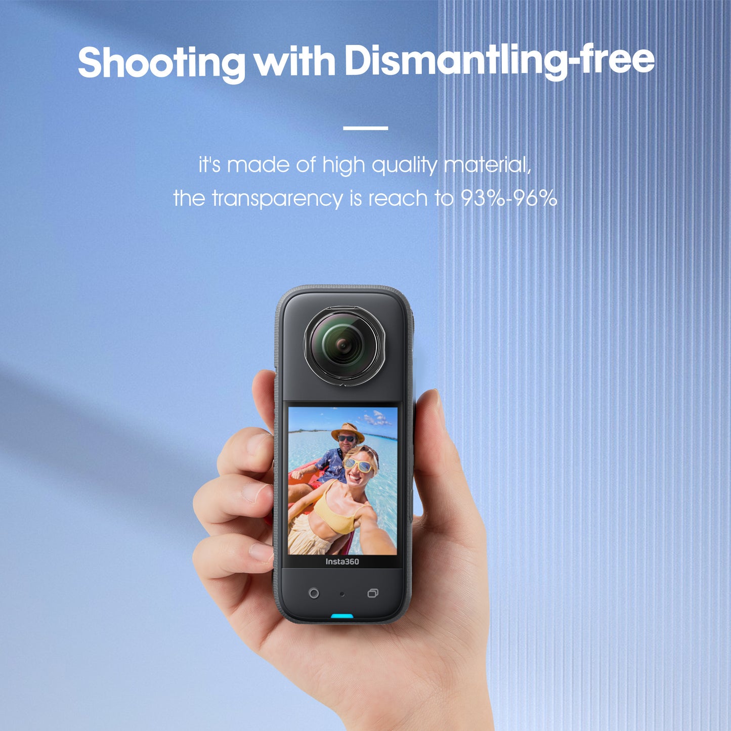 Uniqkart 1114560 For Insta360 X3 Front + Rear Camera Lens Guard Anti-scratch Clear PC Protective Cover