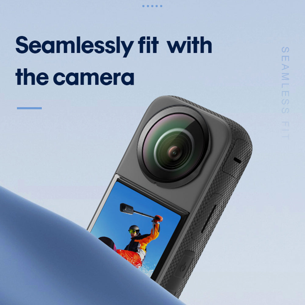 Uniqkart 1114560 For Insta360 X3 Front + Rear Camera Lens Guard Anti-scratch Clear PC Protective Cover