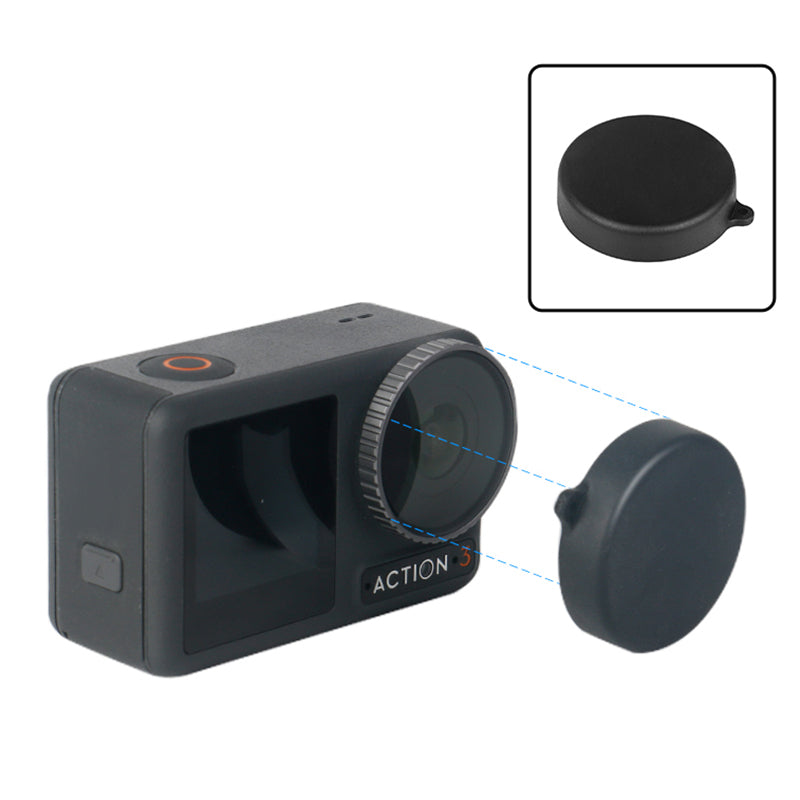 Uniqkart for DJI Osmo Action 3 Sports Camera Lens Cover Tempered Glass Screen Protector Set