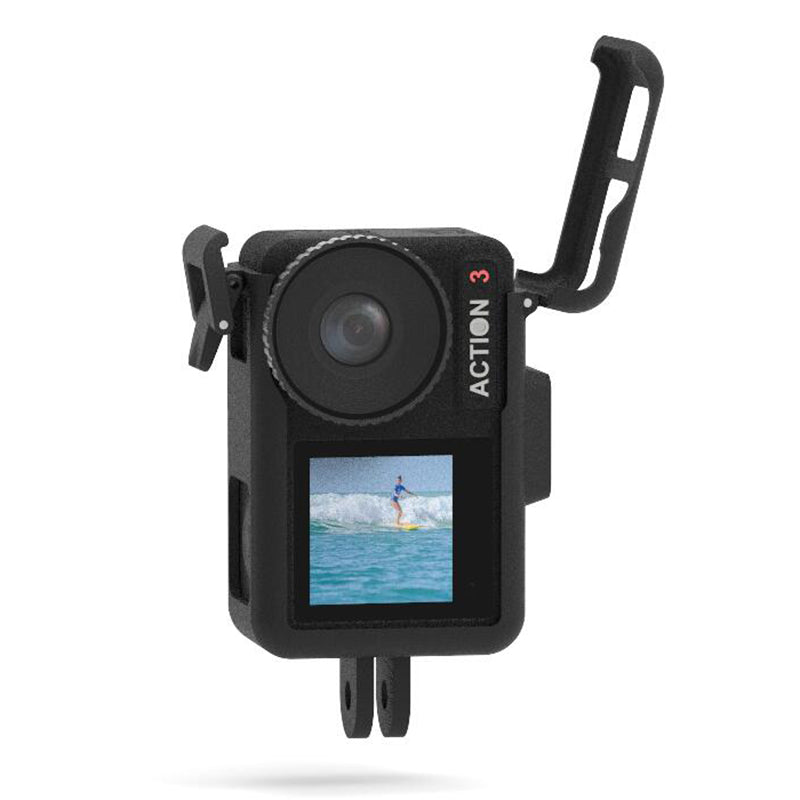 Uniqkart for DJI Osmo Action 3 ABS Frame Sports Camera Protective Frame Side Open Frame