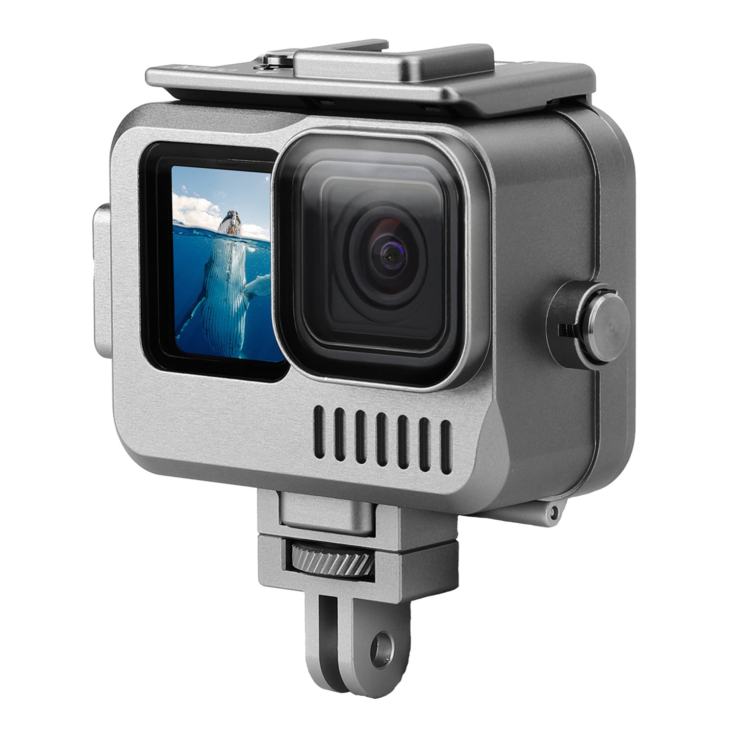 Uniqkart GO-FS563 For GoPro Hero 9 / 10 / 11 Aluminum Alloy Waterproof Case Anti-Scratch Protective Cage