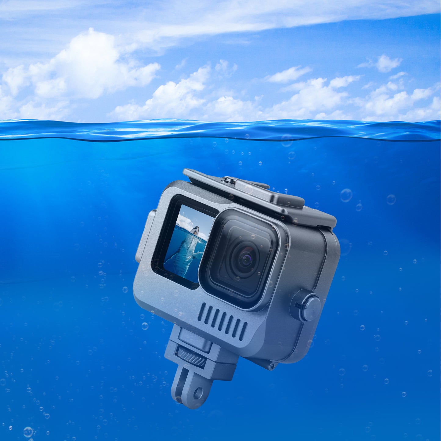 Uniqkart GO-FS563 For GoPro Hero 9 / 10 / 11 Aluminum Alloy Waterproof Case Anti-Scratch Protective Cage