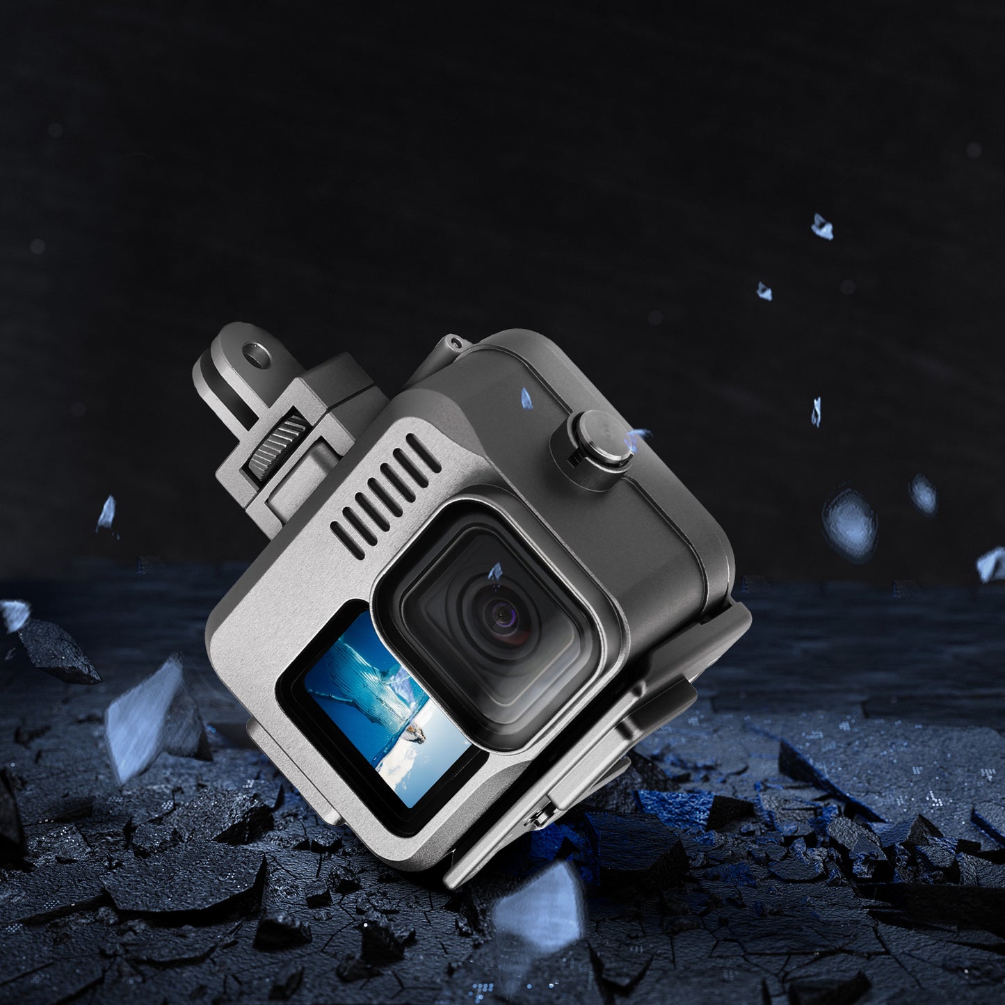 Uniqkart GO-FS563 For GoPro Hero 9 / 10 / 11 Aluminum Alloy Waterproof Case Anti-Scratch Protective Cage