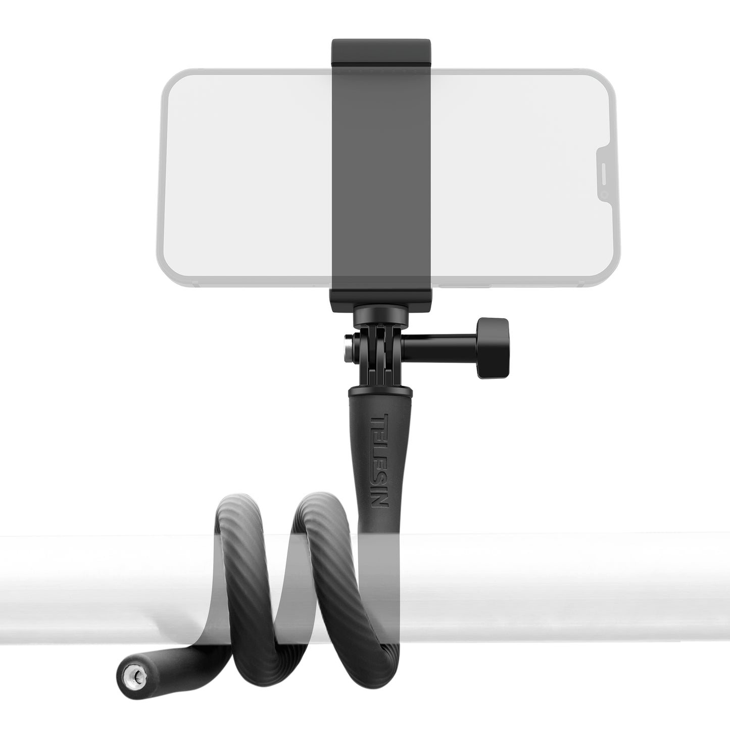 Uniqkart TE-FM-003 Flexible Bracket Set with Phone Clip Action Camera Adapter Holder Selfie Stick Phone Stand