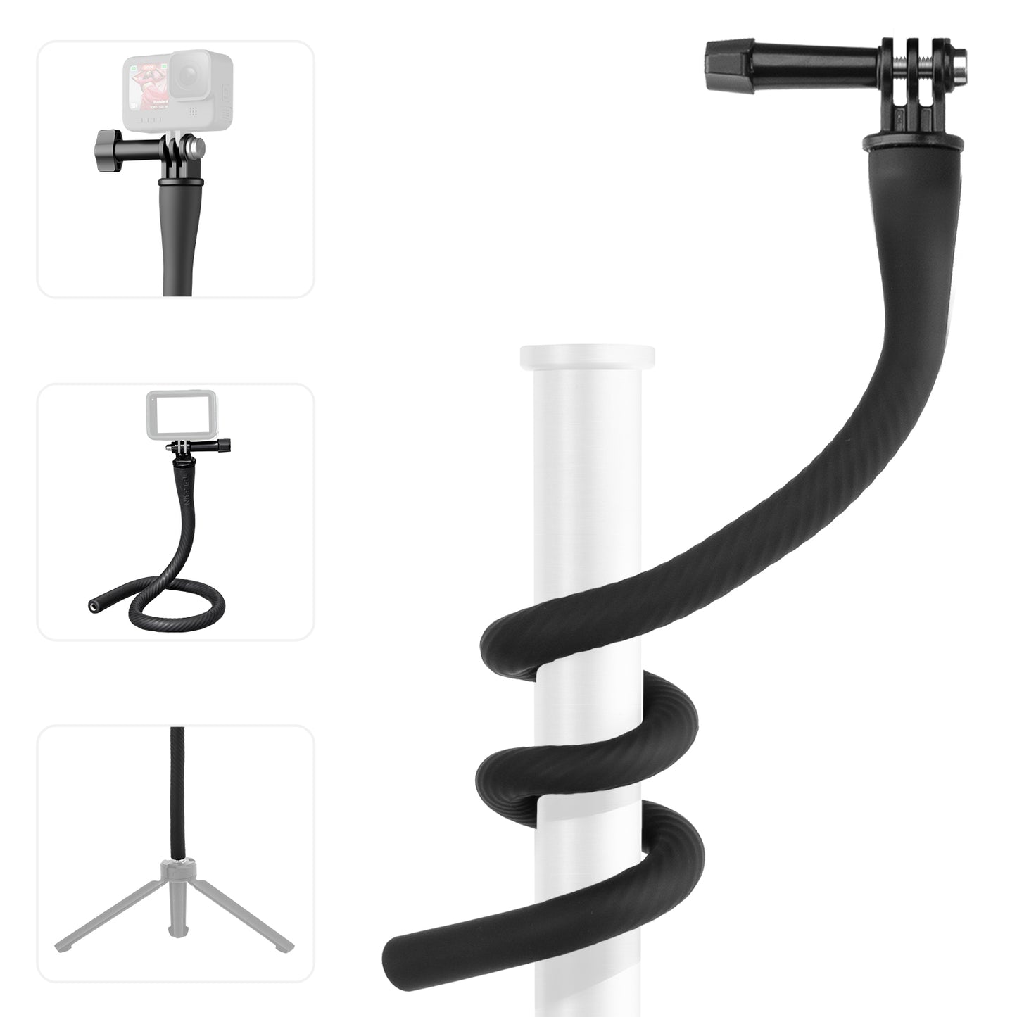 Uniqkart TE-FM-002 Flexible Phone Mount Adapter Holder for GoPro, DJI Action Camera Selfie Stick Phone Bracket