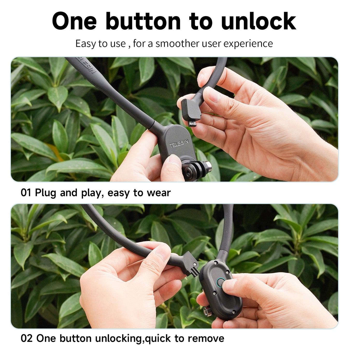 Uniqkart TE-HNB-003 Sports Camera Flexible Holder for GoPro Hero 11 / 10 / 9 Action Camera Neck Mount Bracket