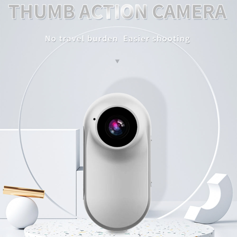 A100 Thumb Camera HD 1080P Mini Action Camera Cycling Anti-shake Magnetic Waterproof Sports Camera (No TF Card) - White