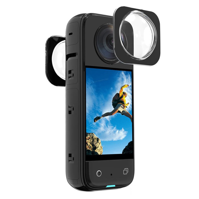 Uniqkart for Insta360 X3 Optical Tempered Glass Front+Back Protective Lens Cover Cap Action Camera Accessories