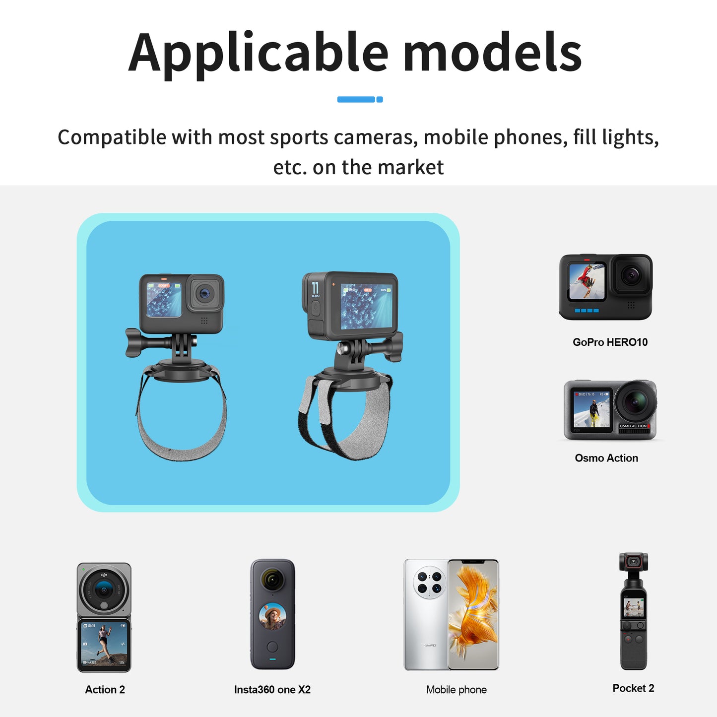 Uniqkart 1122022 Magnetic Quick Release Hand Strap Wrist Belt for GoPro Insta360 Action Camera