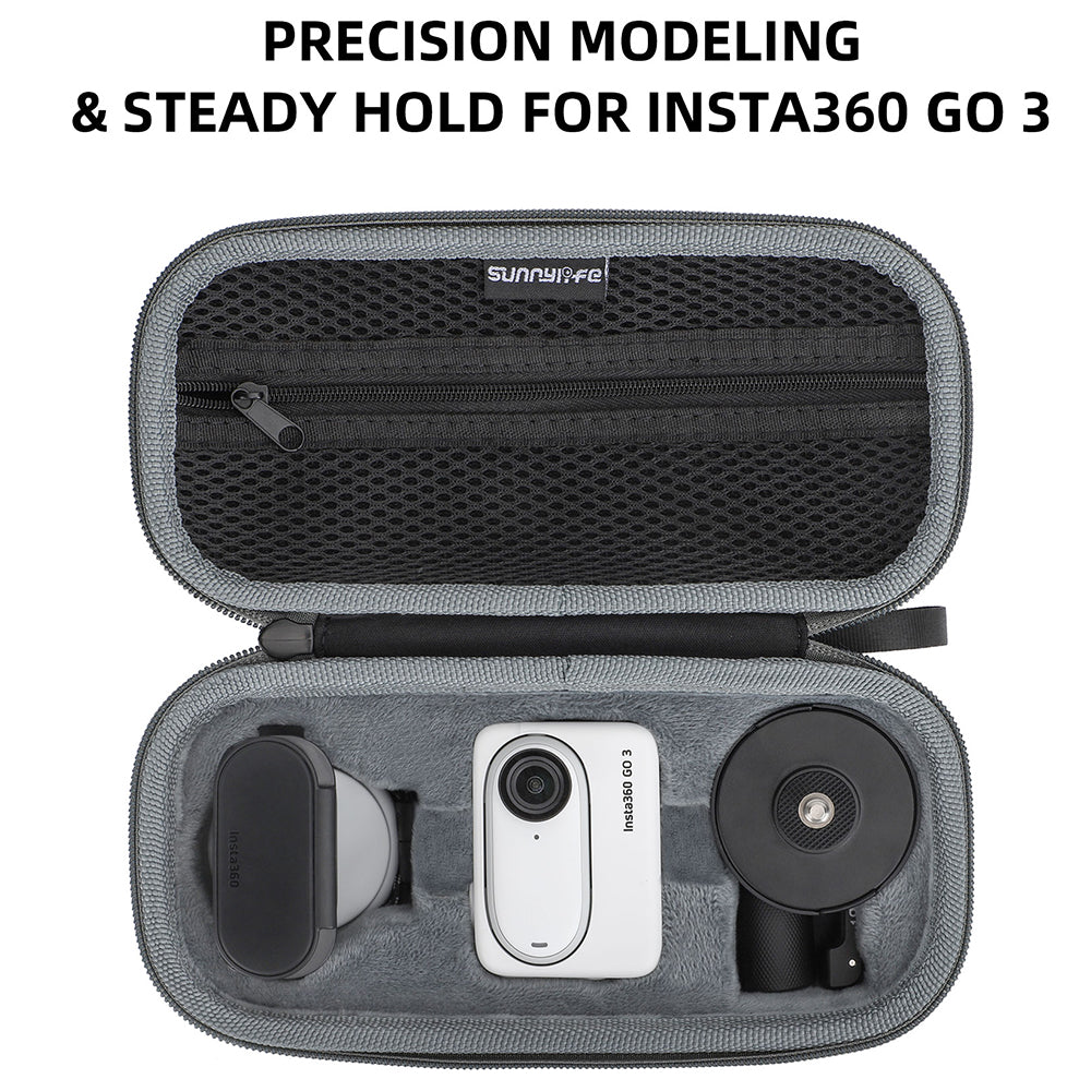 Uniqkart IST-B589 Storage Bag for Insta360 GO 3 Action Camera Fabric+Suede Carrying Case