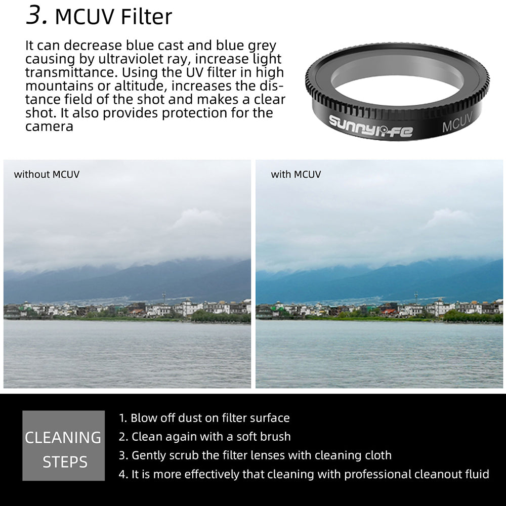 Uniqkart IST-FI9311 for Insta360 GO 3 / GO 2 Accessories Lens Filter MCUV Optical Glass Filter