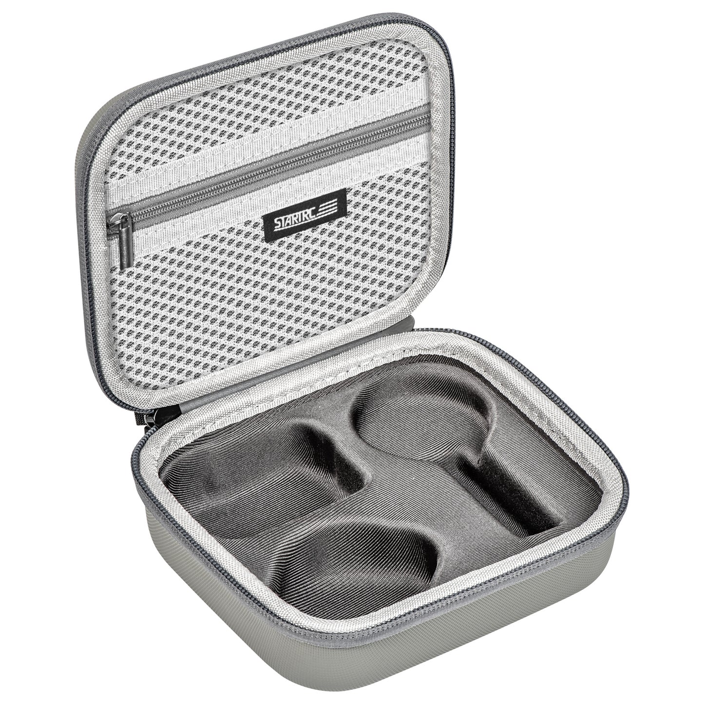 Uniqkart 1123807 PU Leather Storage Bag for Insta360 GO 3 Camera Carrying Case Shockproof Box Travel Handbag - Grey