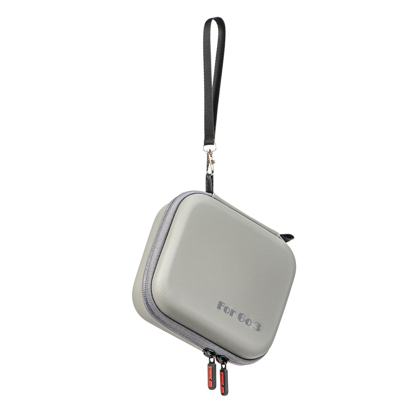 Uniqkart 1123807 PU Leather Storage Bag for Insta360 GO 3 Camera Carrying Case Shockproof Box Travel Handbag - Grey