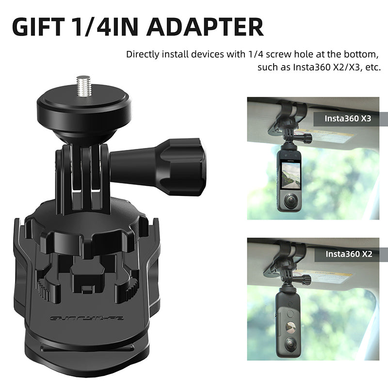Uniqkart ZJ585 Car Visor Action Camera Mount Adapter Plastic Sport Camera Car Holder