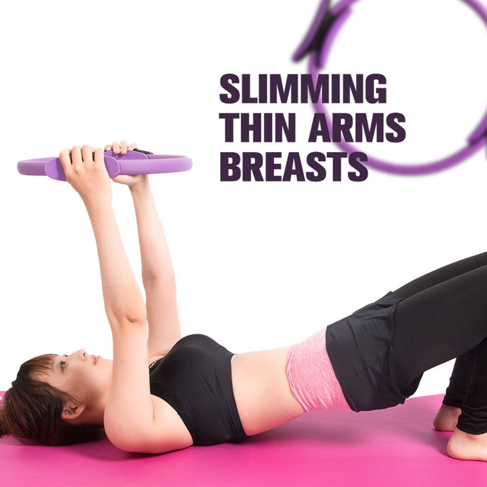 Uniqkart AP6225 Yoga Magic Ring Pilates Circle Exercise Equipment Workout Fitness Training Resistance Support Tool - Cyan