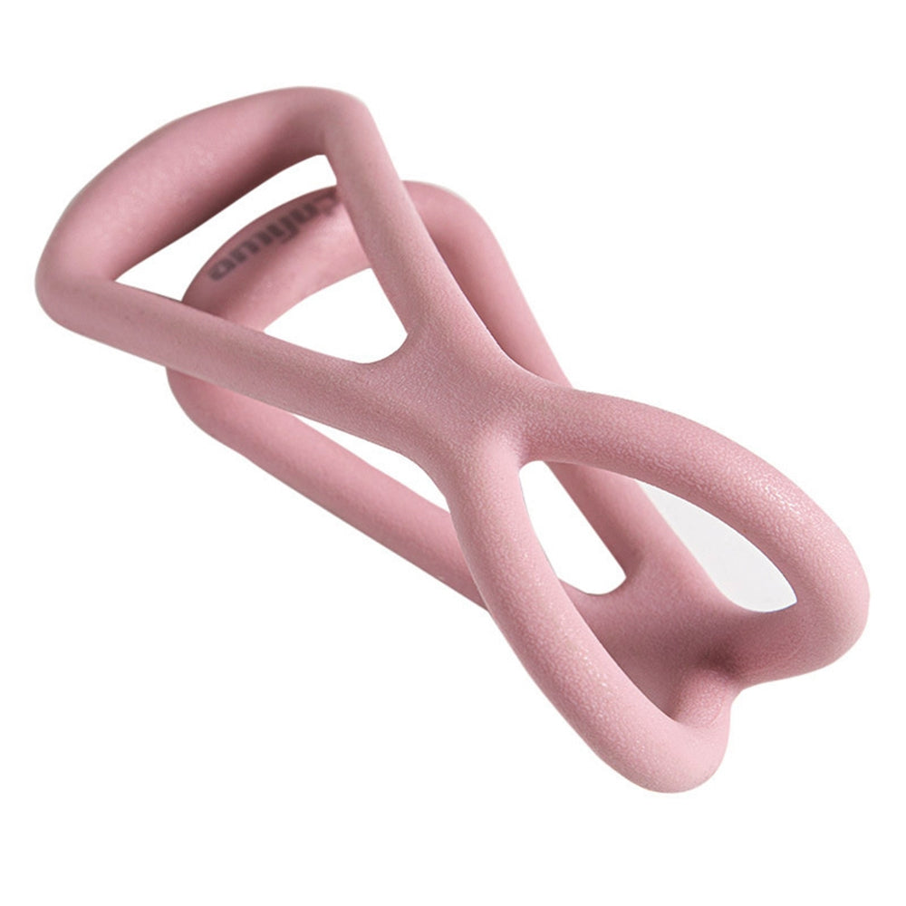 Uniqkart Fitness Resistance Band 8 Shape Tensioner TPR Back Stretch Belt Home Training Device Elastic Rope - Pink