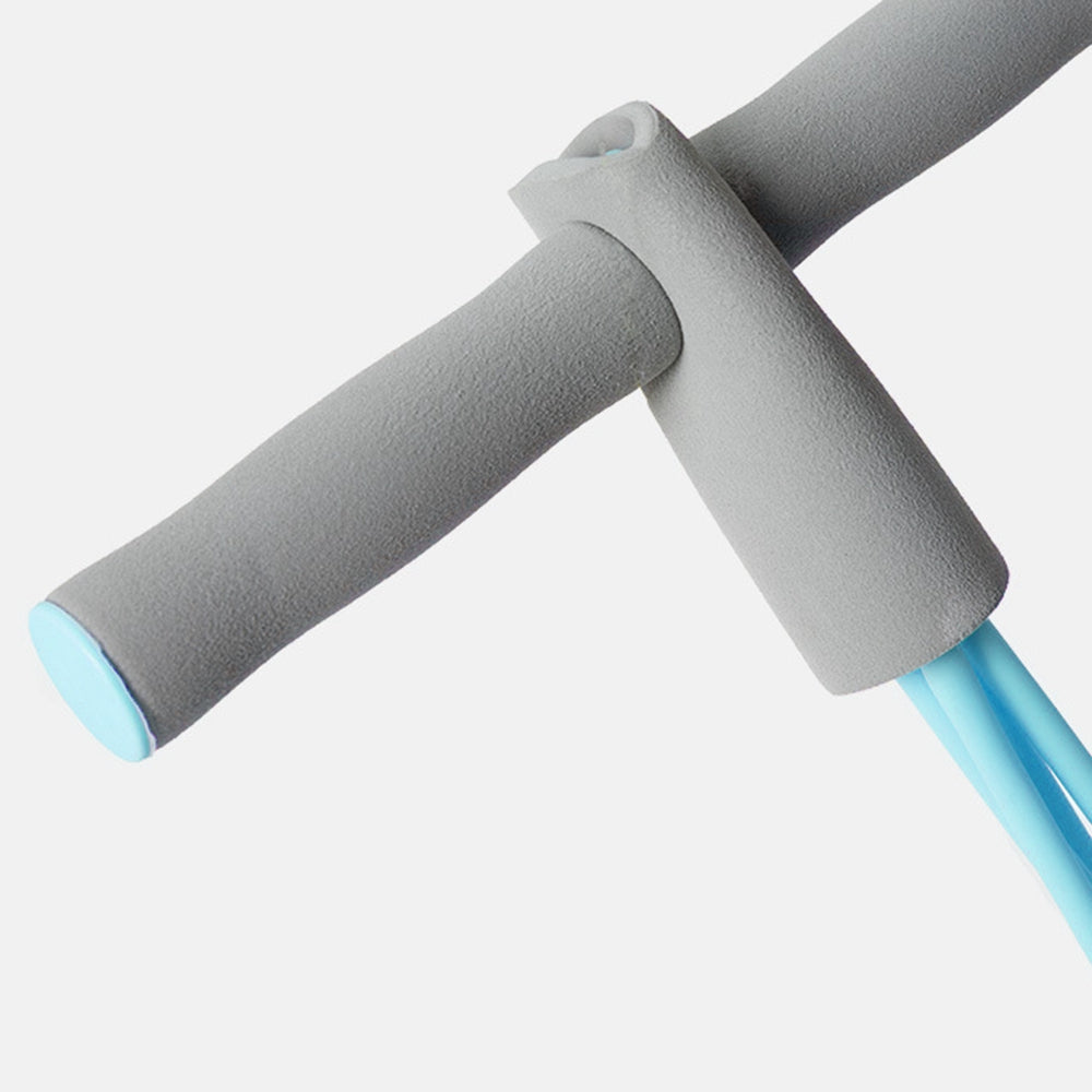 Uniqkart Fitness Pedal Puller 4 Tubes Elastic Rope Resistance Band Sit-up Pull-up Sports Training Equipment - Sky Blue