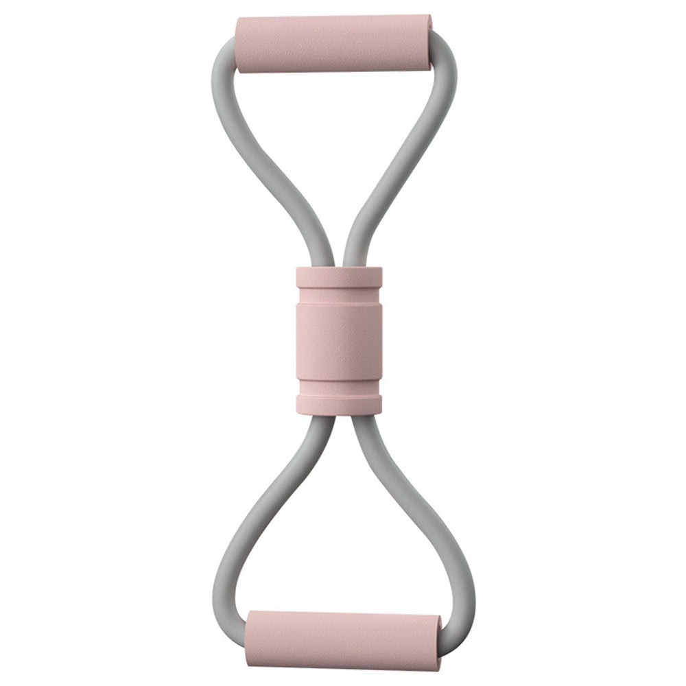Uniqkart Figure 8 Fitness Resistance Band Yoga Strap Fitness Pulling Rope Workout Elastic Exercise Band - Pink