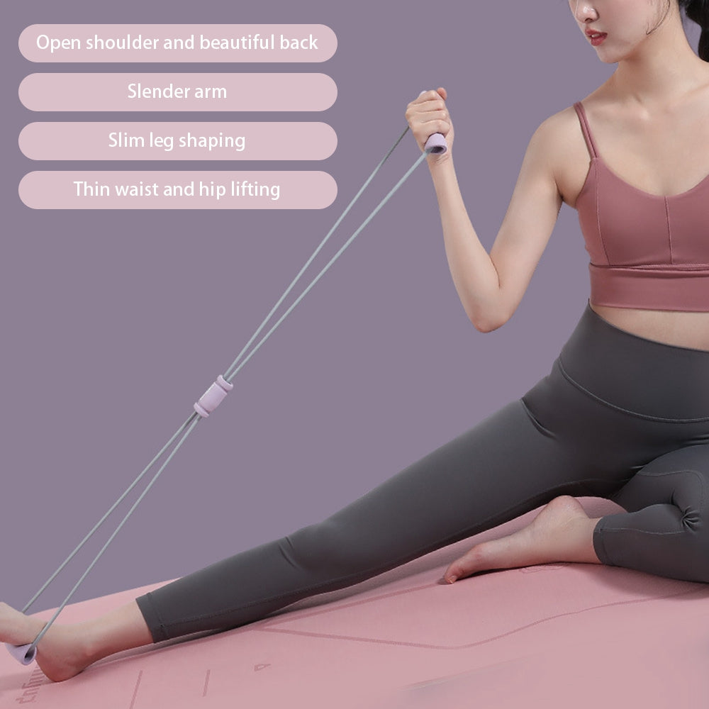 Uniqkart Figure 8 Fitness Resistance Band Yoga Strap Fitness Pulling Rope Workout Elastic Exercise Band - Purple