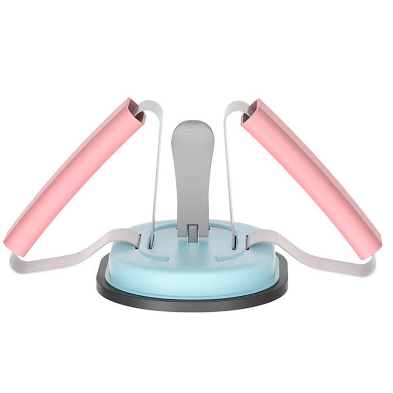 Uniqkart Floor Sit Up Bar Abdominal Muscle Trainer Suction Cup Situps Bar Aid Belly Fitness Weight Loss Body Waist Leg Slimming Equipment - Pink/Blue