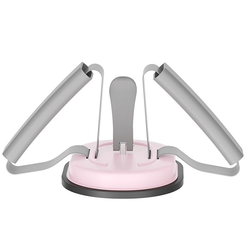 Uniqkart Floor Sit Up Bar Abdominal Muscle Trainer Suction Cup Situps Bar Aid Belly Fitness Weight Loss Body Waist Leg Slimming Equipment - Pink/Grey