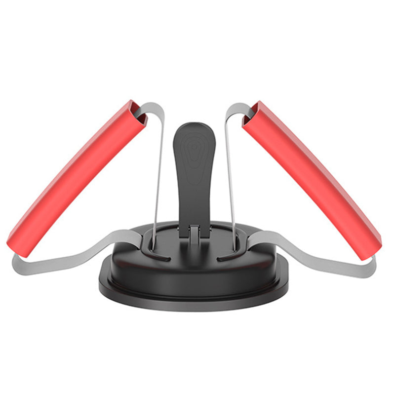 Uniqkart Floor Sit Up Bar Abdominal Muscle Trainer Suction Cup Situps Bar Aid Belly Fitness Weight Loss Body Waist Leg Slimming Equipment - Red
