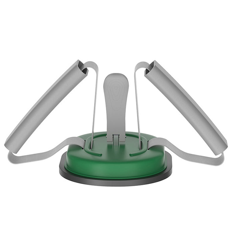 Uniqkart Floor Sit Up Bar Abdominal Muscle Trainer Suction Cup Situps Bar Aid Belly Fitness Weight Loss Body Waist Leg Slimming Equipment - Green/Grey