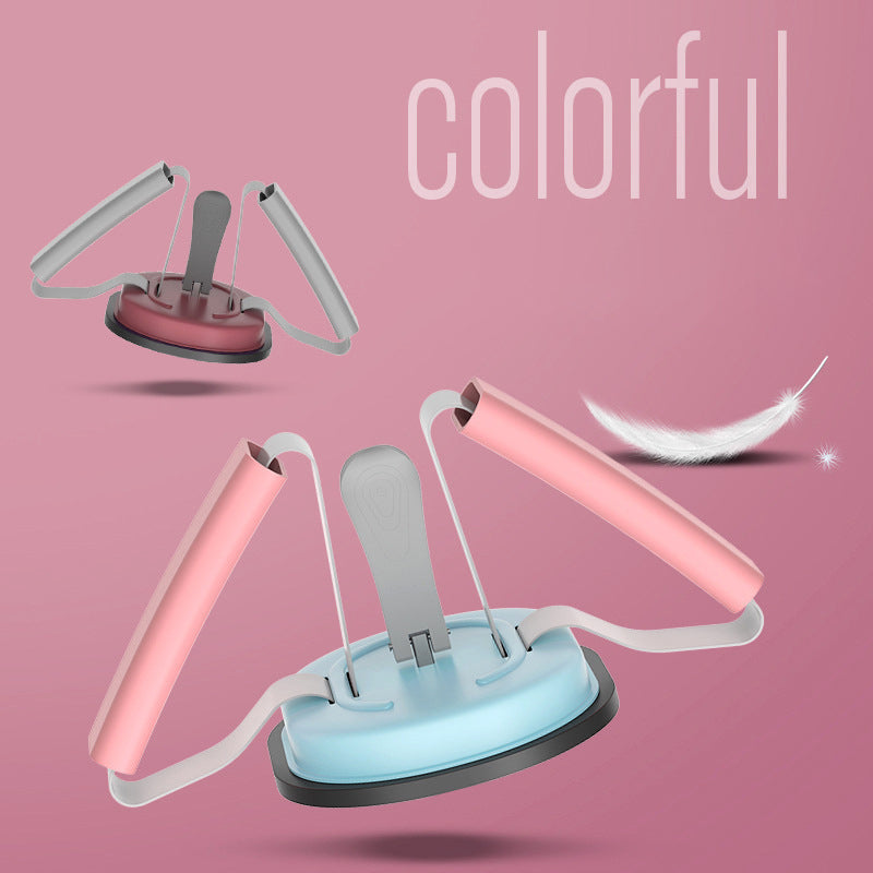 Uniqkart Floor Sit Up Bar Abdominal Muscle Trainer Suction Cup Situps Bar Aid Belly Fitness Weight Loss Body Waist Leg Slimming Equipment - Green/Grey