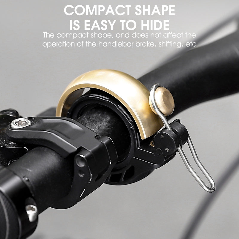 YP0706049 Mini Bicycle Bell Copper Shell Handlebar Horn Ultralight Safety Bell for MTB Cycling - Gold