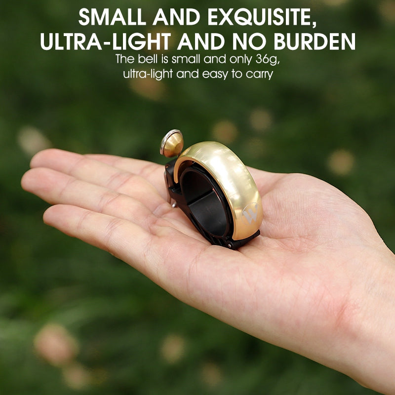 YP0706049 Mini Bicycle Bell Copper Shell Handlebar Horn Ultralight Safety Bell for MTB Cycling - Gold