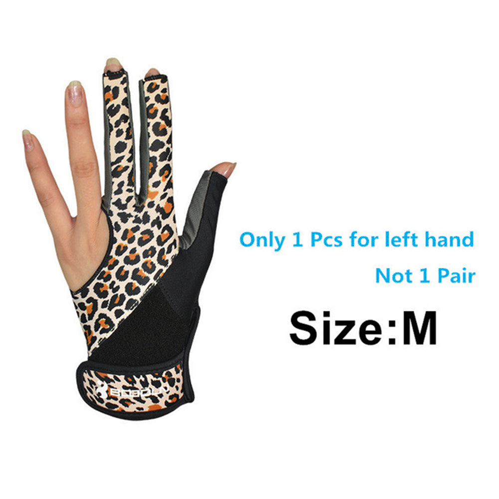 Boodun M200932 1Pc Breathable Billiard Pool Gloves Shooters Snooker Cue Sport Glove - Leopard / M