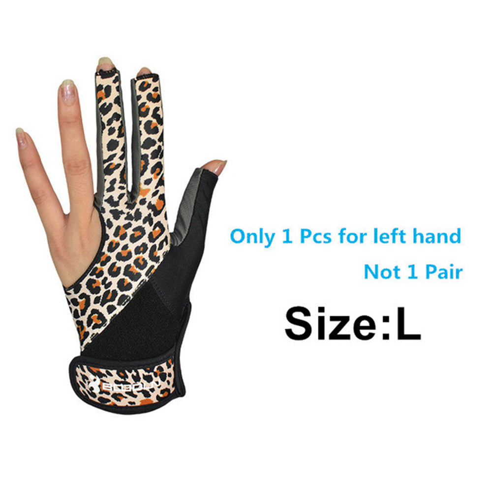 Boodun M200932 1Pc Breathable Billiard Pool Gloves Shooters Snooker Cue Sport Glove - Leopard / L