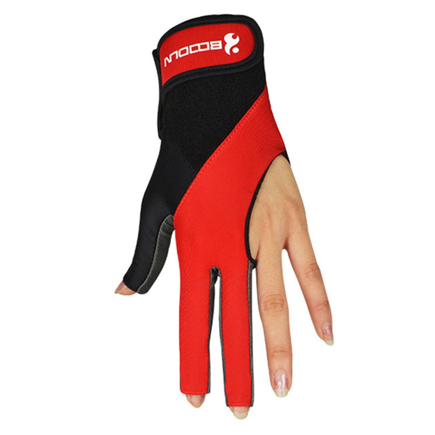 Boodun M200932 1Pc Breathable Billiard Pool Gloves Shooters Snooker Cue Sport Glove - Red / M