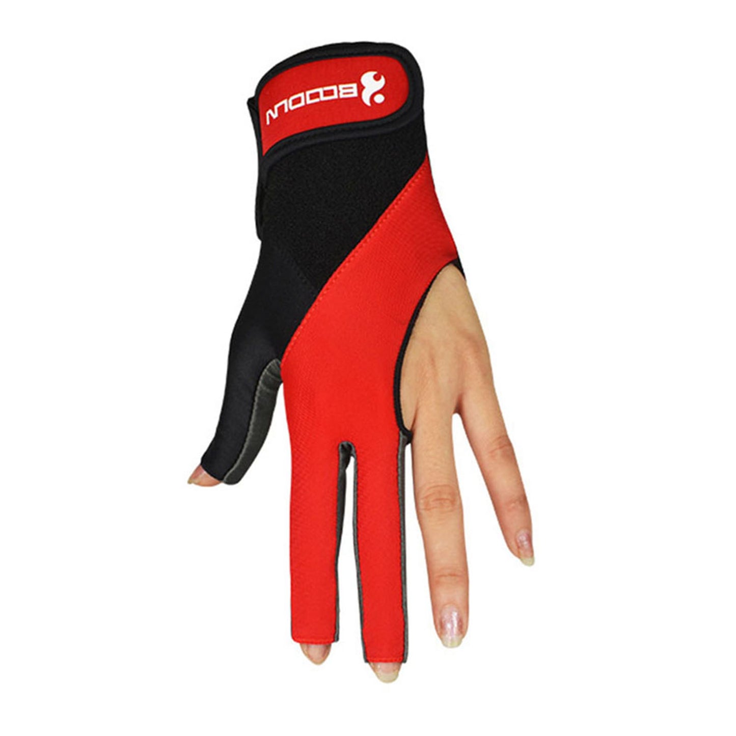 Boodun M200932 1Pc Breathable Billiard Pool Gloves Shooters Snooker Cue Sport Glove - Red / L