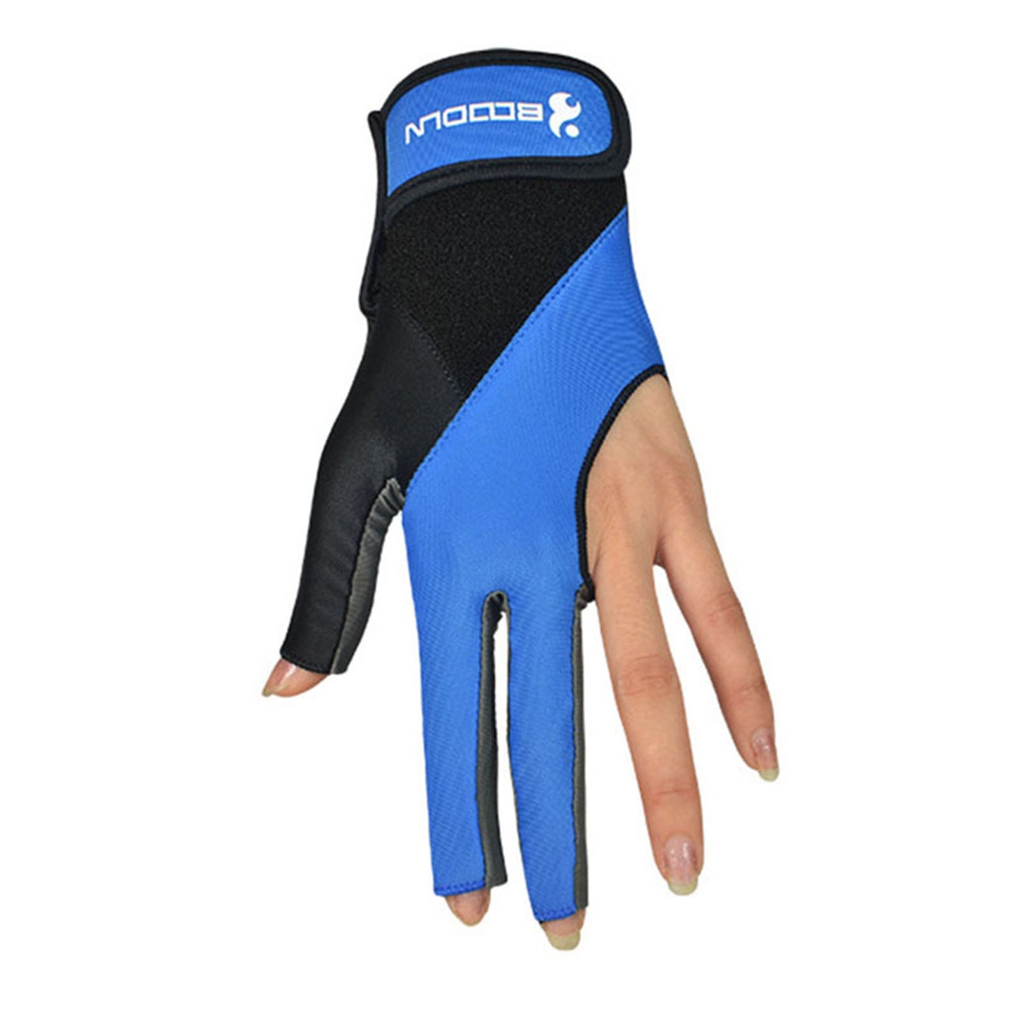 Boodun M200932 1Pc Breathable Billiard Pool Gloves Shooters Snooker Cue Sport Glove - Blue / L