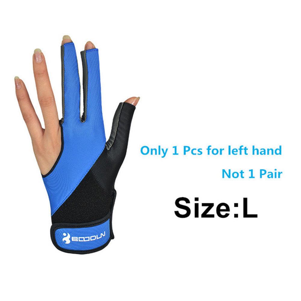 Boodun M200932 1Pc Breathable Billiard Pool Gloves Shooters Snooker Cue Sport Glove - Blue / L