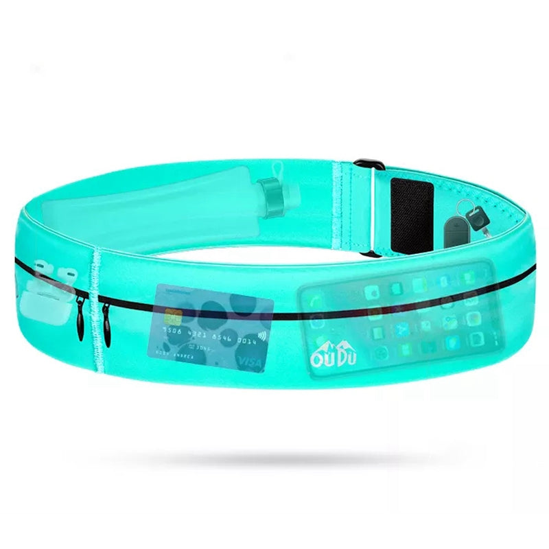 Elastic Sport Pouch Belt Fitness Jogging Running Waist Pack Bag 7.2'' Cell Phone Holder, Size: S - Sky Blue