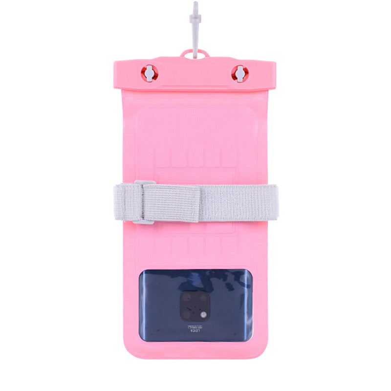 Waterproof Bag for Under 7.2-inches Cell Phone Universal Beach Pool Swimming Phone Pouch with Strap - Pink