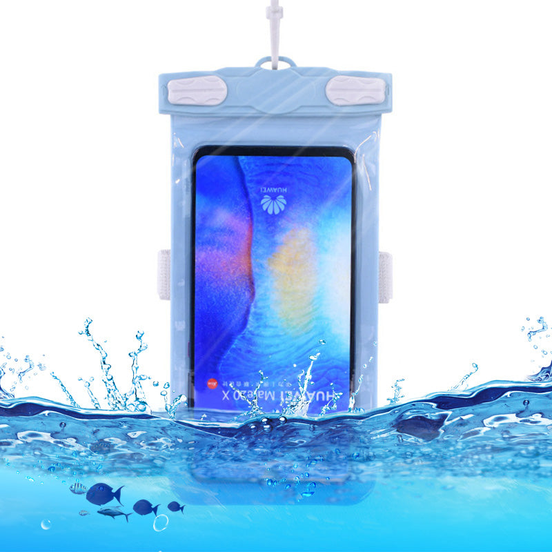 Waterproof Bag for Under 7.2-inches Cell Phone Universal Beach Pool Swimming Phone Pouch with Strap - Baby Blue