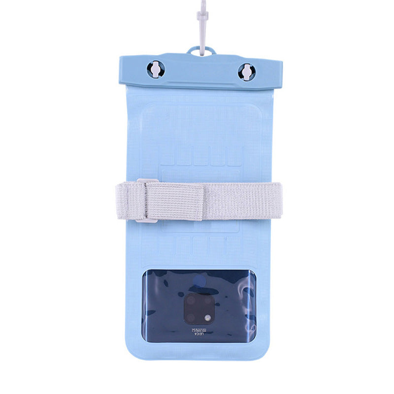 Waterproof Bag for Under 7.2-inches Cell Phone Universal Beach Pool Swimming Phone Pouch with Strap - Baby Blue