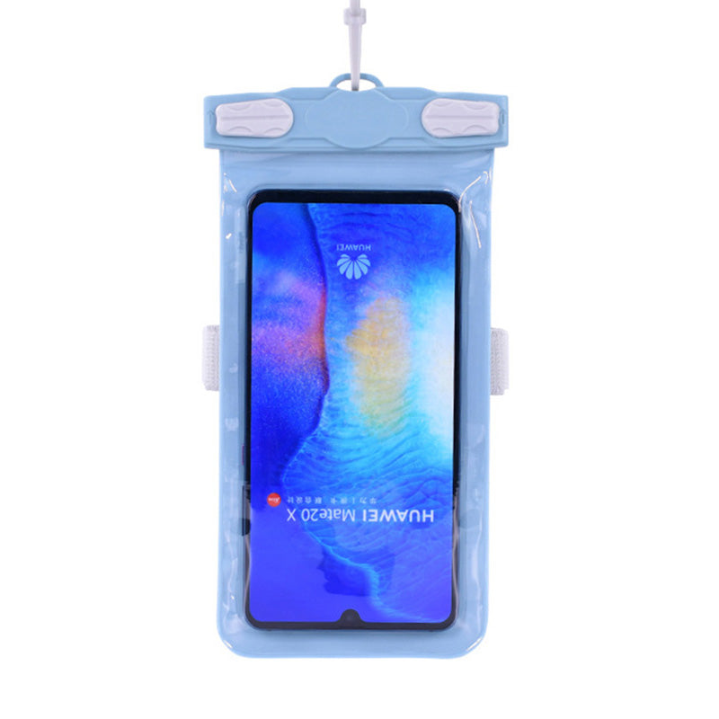 Waterproof Bag for Under 7.2-inches Cell Phone Universal Beach Pool Swimming Phone Pouch with Strap - Baby Blue