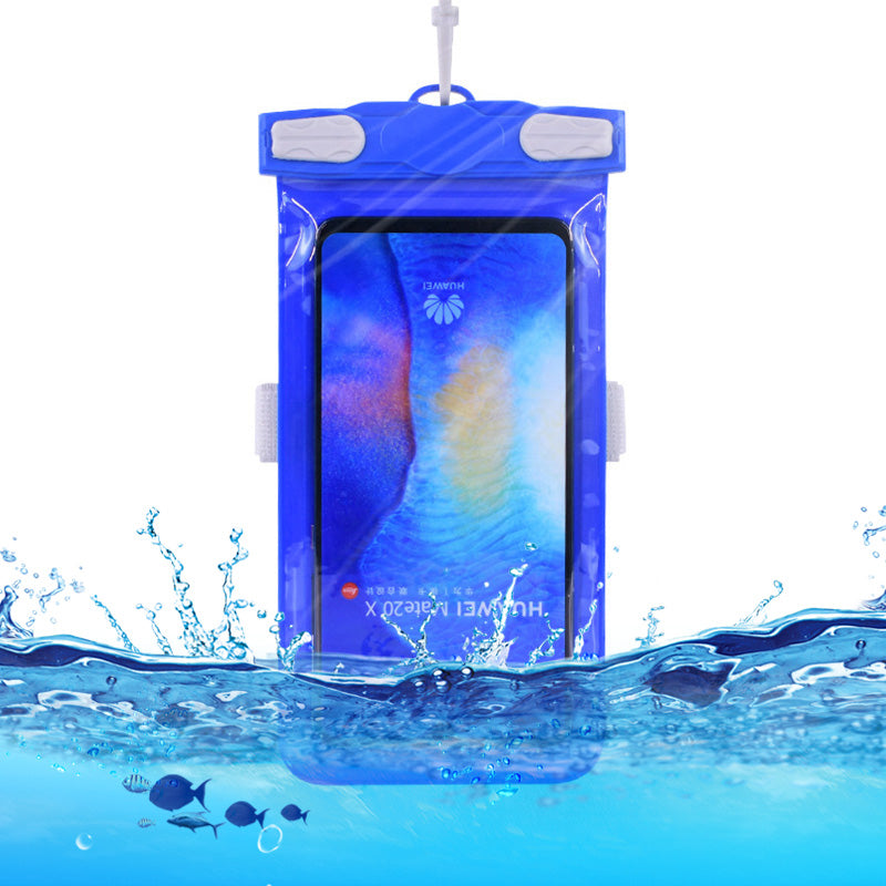 Waterproof Bag for Under 7.2-inches Cell Phone Universal Beach Pool Swimming Phone Pouch with Strap - Blue