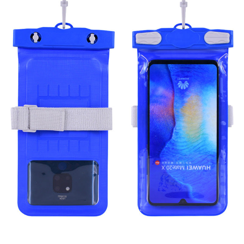 Waterproof Bag for Under 7.2-inches Cell Phone Universal Beach Pool Swimming Phone Pouch with Strap - Blue