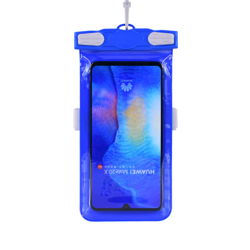 Waterproof Bag for Under 7.2-inches Cell Phone Universal Beach Pool Swimming Phone Pouch with Strap - Blue