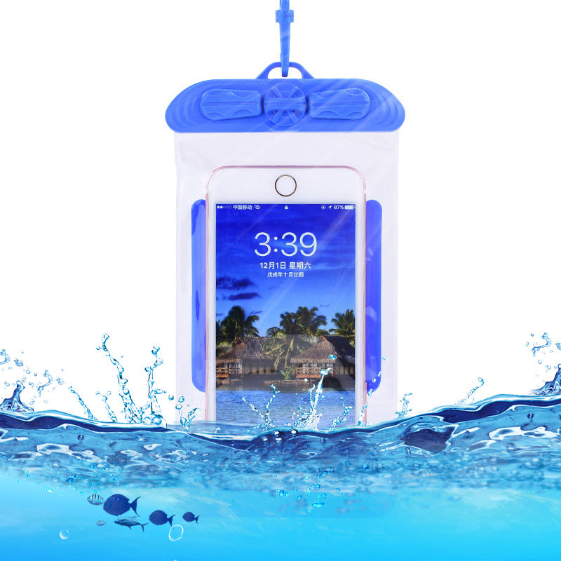 T-35C Universal Waterproof Bag for 5.2-6.4 inches Cell Phone Beach Pool Dry Bag Pouch with Lanyard for Swimming - Blue