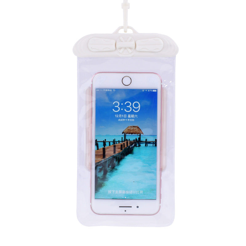 T-35C Universal Waterproof Bag for 5.2-6.4 inches Cell Phone Beach Pool Dry Bag Pouch with Lanyard for Swimming - White
