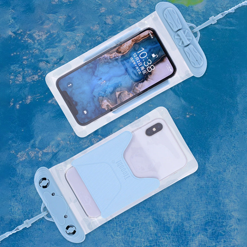 T-35C Universal Waterproof Bag for 5.2-6.4 inches Cell Phone Beach Pool Dry Bag Pouch with Lanyard for Swimming - White